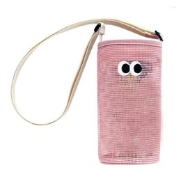 Storage Bags Water Bottle Carrier Bag Big Eye Mesh Sleeve Carrying Pouch Adjustable Jugs