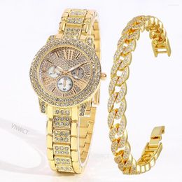 Wristwatches Women Watch Diamond Scale Quartz Ladies Wrist Watches Rhinestone Bracelet Female Relogio Feminino