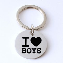 Keychains Gay Lesbian Pride I Love Boys Girls Come Out Stainless Steel Keychain