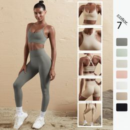 Yoga Outfit CUTIES 2023 Seamless Gym Set Womens Amplify Scruch Workout Suit Push Up Short Leggings Tracksuit Fitness Teveo Outfits 230713