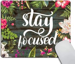 Stay Focused Quotes Art Rustic Mouse Pad Custom Mouse Pad Customized Rectangle Non-Slip Rubber Mousepad 9.5x7.9 Inch