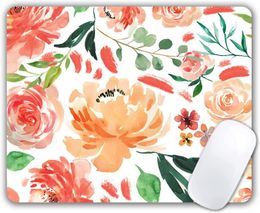 Pretty Peony Personalised Design Office Mouse Pad Washable Lycra Cloth PC Laptop Computer Mouse Pads with Non-Slip Rubber Base