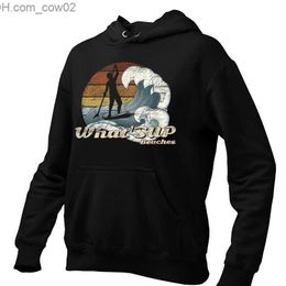 Men's Hoodies Sweatshirts Men's Socks What's Up Beaches Upright Paddle Surfer Vintage Design Hoodie Long Sleeve Funny Casual Wool Set Z230714