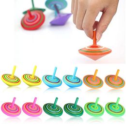 Spinning Top 1510pcs Colorful Organic Toy Wooden Spin Tops for Kids Balance Coordination Skills Children Boys Girls Party Favors 230714