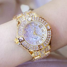 Wristwatches Relogio Feminino 2023 Women Watches Gold Watch Ladies Wrist For Rhinestone Women's Bracelet Female