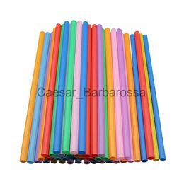 Drinking Straws 200 Pcs Plastic Colourful Drinking Straws Flexible Disposable Straw 8 inch Long Multicoloured Party Bar Rainbow Straw x0714