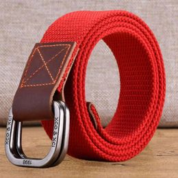 Belts Youth Cargo Waistband Youthful Outdoor Sport Canvas Belt For Men Women Double Ring Buckle Versatile Waist Band Jeans