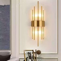 high quality glass wall sconce modern LED wall lights AC110V 220V living room bedroom lamp height 65cm LLFA173i