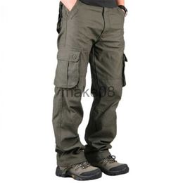 Men's Pants Men's Cargo Pants Casual Multi Pockets Military Tactical Pants Men Outerwear Work Straight Slacks Long Trousers For Men Clothes J230714