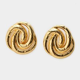 Stud JBJD Jewellery 18K Gold Plated Spiral Design Stud Earrings 230714