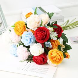 Decorative Flowers 65mm Peony Head Silk Artificial Flower Wedding Home Decor DIY Wreath Scrapbook Gift Box Party Decoration