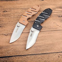 6813DN Survival Folding Knife 8Cr13Mov Satin Half Serration Blade G10/Steel Sheet Handle Outdoor EDC Pocket Knives with Retail Box