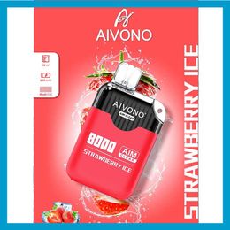 AIVONO AIM CLEAR 8000 Disposable Vape Pen E Cigarette Device With 650mAh Battery 18ml Pod Prefilled Catridge rechargeable 2023 Hottest