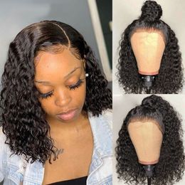 Brazilian Deep Wave Lace Front Human Hair Wigs Plucked Wet And Wavy Remy 13x4 HD Lace Frontal Wig Curly Human Hair Wig