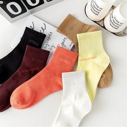 Men's Socks Spring and Summer Candy Colour Three-Dimensional Rubber Label Printing Pure Cotton Short Sock Ins Same Sports Fashion