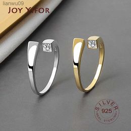 Real 925 Sterling Silver Rings For Women vintage zircon open round Engagement Rings Silver 925 Jewellery Anillos Mujer L230704