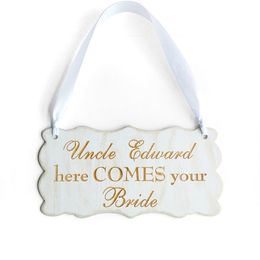 Other Home Decor Personalised Wedding Sign Here Comes Your Bride Rustic Signage Wood Custom Flower Girl Ring Bearer Customizable 230713