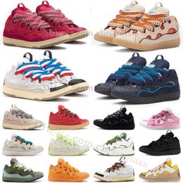 With Box Hot Top Casual Shoes Leather Platform Shoe Watermelon Navy Blue Grey Pale Pink Mango White Pink Mesh Weave Lace-Up Nappa Chaussure Classic Shoe Scarpe