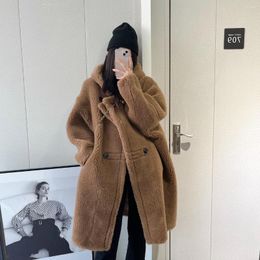 Women's Fur 2023 Winter Fashion Faux Coat Jacket Female Casual Warm Thick Loose Coats Hooded Outerwear Jackets T65