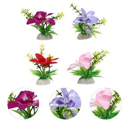 Decorative Flowers The Sushi Plate Decorations Simulated Restaurant Decors Plastic Artificial Plants Dish Ornaments