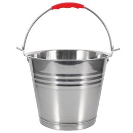 Buckets Stainless Steel Bucket Kettle Multipurpose Home Portable Water Ice Vessel Cube Container Milk Handle Plastic Round 230714