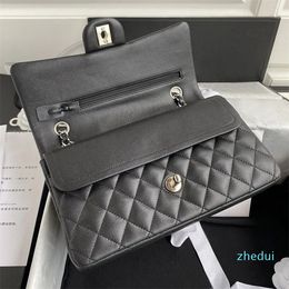 2023-TOP quality Famous luxury bag Designer Bags Classic Chain Flap Handbag Medium Size 25.5cm One Shoulder Messenger Underarm Square Lattice Women's