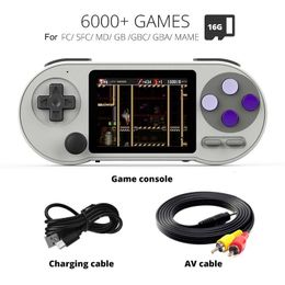 Portable Game Players SF2000 Retro Handheld Game Console Player 3 Inch Mini Portable Game Console Built-in 6000 Games Video Games Support AV Output 230715