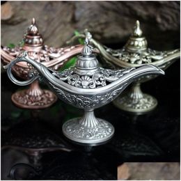 Fragrance Lamps Fairy Tale Aladdin Magic Lamp Thurible Vintage Censer Creative Metal Aroma Burner Mti Color Incense Burners Arrive 1 Dhghl