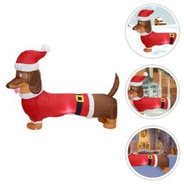 Christmas Decorations 1pc Xmas Inflatable Model Dachshund Decor Sausage Dog Plug279c
