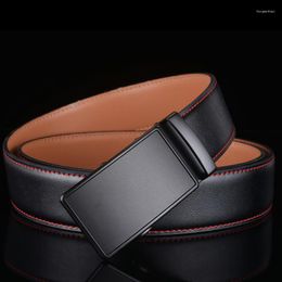 Belts Plyesxale Leather For Men High Quality Metal Automatic Buckle Belt Male Strap Chocolate Brown Casual Cinto Masculino G12