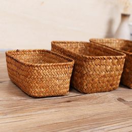 Dinnerware Sets Storage Container Seaweed Basket Household Holders Weave Sundries Tabletop Finishing