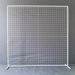 Party Decoration Square Wedding Wrought Iron Grid Arch Screen Frame Artificial Flower Shelf Stage Backdrop Stand307k