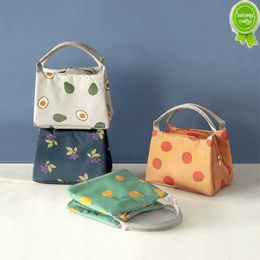 New 1pcs Fresh Cooler Bags Waterproof Nylon Portable Zipper Thermal Oxford Lunch Bags For Women Convenient Lunch Box Tote Food Bags