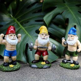 Garden Decorations Garden Dwarf Statue Mini Fairy Garden Dwarf Statues Tabletop Ornaments Gnome Figurine Decoration Garden Statue Sculpture L230715