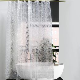 Shower Curtains Modern Shower Curtain 3D Mildew Proof Bathing Curtains With Hook Waterproof Shower Screens Translucent Bathroom Home Decoration 230714