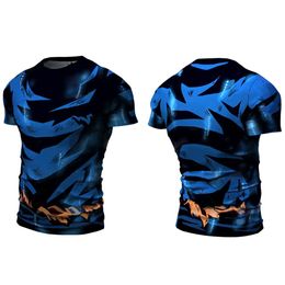 Fur Hot Sale Fiess 3d Printed Compression Running Shirt Men Anime Bodybuilding Long Sleeve Workout Cosplay T Shirt Tops Tees