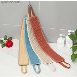 Double-Sided Long Bath Towel Pull Back Strap Exfoliating Back Scrubber Shower Loofah Body Skin Cleaning Bath Towel L230704