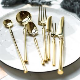 Dinnerware Sets 304 Material Stainless Steel Gold Knife And Fork Cutlery Forging One Western Bright Surface Steak