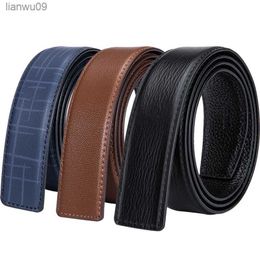 100 Cowhide Genuine Leather Belt without Buckle Blue Brown Black Replacement Belt for Pin H Buckle Designer Mens H Belts 35cm L230704