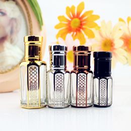 Perfume Bottle 10 pieces/batch 3ml 6ml 12ml gold and silver roll glass bottle small cylinder perfume bottle essential oil container empty refillable 230715