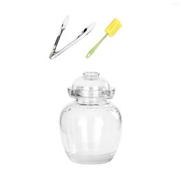 Storage Bottles Glass Pickle Jar Food Containers Durable Clear Stable Thick For Kitchen Home