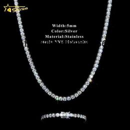 Jewellery Pendant Necklaces Factory Price Iced Out 2mm 3mm 4mm 5mm 6.5mm Vvs 925 Sterling Silver Moissanite Tennis Chain Bracelet Women Bridal