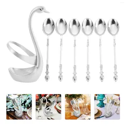 Bowls Small Spoon Swan Cutlery Combination Storage Holder Spoons Rack Household Serving Kitchen Utensils