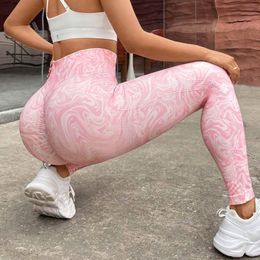 Active Pants Printed Pink Legings Sports Women Fitness High Waisights Push Up Running Yoga Energy Seamless Leggings Gym Leggins