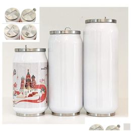 Tumblers 12Oz Sublimation Cola Can Diy 350Ml Water Bottle In Bk Double Walled Stainless Steel Shape Insated Vacuum With 149 Drop Del Dhay5