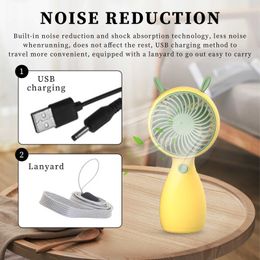 Electric Fans Mini Air Cooling Fan Cartoon USB Summer Air Cooler Rabbit/Deer Ears Shape with Mute 1-speed for Home Office