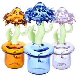 Latest Colourful Pyrex Thick Glass Pipes Blooming Flower Style Portable Philtre Dry Herb Tobacco Spoon Bowl Smoking Bong Holder Innovative Waterpipe Hand Tube DHL