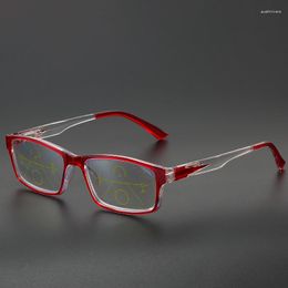 Sunglasses Men Reading Glasses Multifocal Presbyopic Dual Purpose Zoom Anti-blue Spring Leg Gradual Women