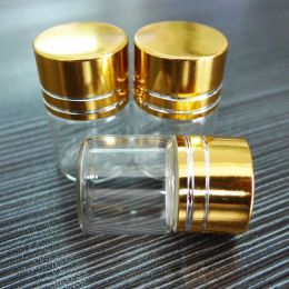 Super Deal 50 PCS Tranparent Lot Small 5ML (22*30) Empty Glass Bottle Jars with Gold Plated Screw Cap(lids) for essential oil All-match