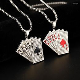 Chains European And American Hip Hop Vintage Poker Necklace Male Sexual Couple Diamond Flush Pendant Sweater Chain